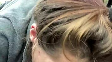 hooker sucks all cum off customer's dick post-blowjob