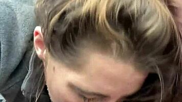 hooker sucks all cum off customer's dick post-blowjob