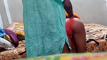 desi brunette enjoys hard doggy pounding in bedroom