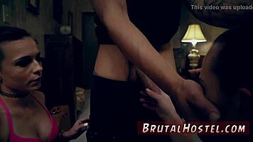 Office teen bound for extreme rough gangbang domination