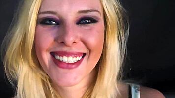 skinny tattooed blonde myaa jerks massive cock before pussy pounding facial cumshot