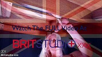 Blonde milks table slut explodes in hot cum shower