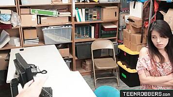 Shoplifting Thief Bent Over Guard's Grip