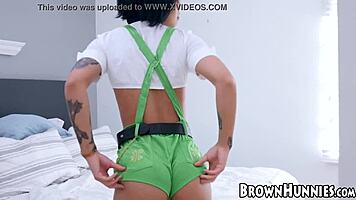 Petite ebony teen honey gold mounts and rides cock cowgirl style