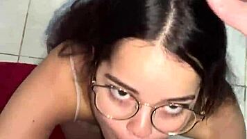 Debora Mendes Delivers POV Blowjob to Wellington Ribeiro with Mirror Ass Reflection and Intense Facial