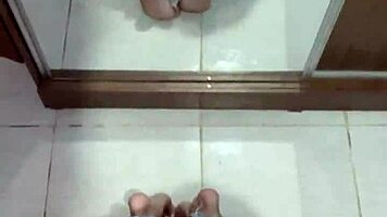 Debora Mendes Delivers POV Blowjob to Wellington Ribeiro with Mirror Ass Reflection and Intense Facial