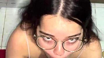 Debora Mendes Delivers POV Blowjob to Wellington Ribeiro with Mirror Ass Reflection and Intense Facial