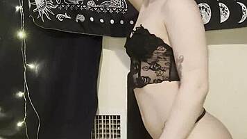 Petite goth teen spreads fat ass and fingers tight pussy boldly