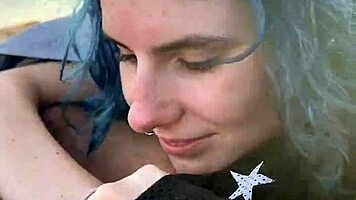 Hey, we sneaked wild sex on that crowded public beach with creampie