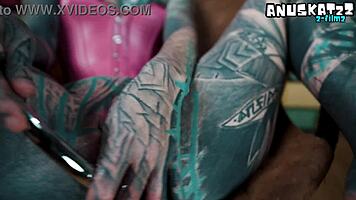 Watch me suck this steel toy like your cock in my pink corset