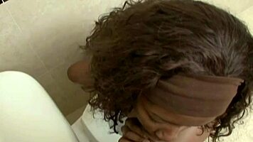 Ebony Teen Fucked Hard by Boss in Bathroom
