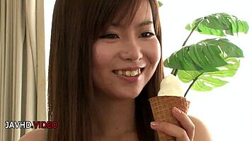 Naughty Japanese Teen's Tight Pussy Begs for Creamy Jizz Load