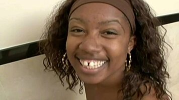 Ebony Teen Fucked Hard by Boss in Bathroom