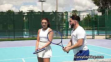 after practice this curly ebony beauty deepthroats big cock