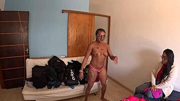 bi couple gears up for juicy pierced nipple party ride