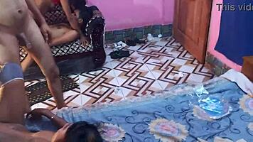 desi foursome two guys pound two girls hardcore bengali bang