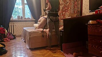Anastasia Pegs Sasha In Homemade Domination