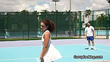 after practice this curly ebony beauty deepthroats big cock