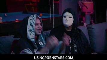 leana lovings drilled hard by studs at wild halloween orgy pov