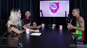 glamorous latina milf bruna carlos bares huge tits in sheer red cast