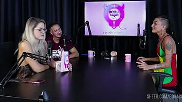 glamorous latina milf bruna carlos bares huge tits in sheer red cast