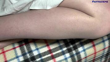 nerdy long hair babe alis first pantyhose adventure