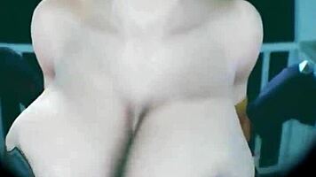 big tit loba rubs shaved pussy 😍 morrigan shakes huge boobs blackfire fingers stepsis tight hole 💦🍑