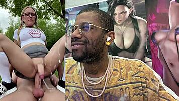 trans slut rides cock cums hard spits in face ai generated fury