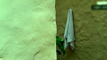 this sexy colombian neighbor slut spreads wide soaping her curves in shower