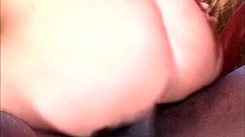 blonde teen deepthroats monster big black cock in lingerie bent over