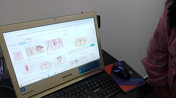 Watch this milf's anatomy lesson turn into natural tits handjob fuck