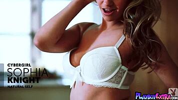 British Goddess Sophia Knight Strips Lingerie To Show Natural Tits And Pussy