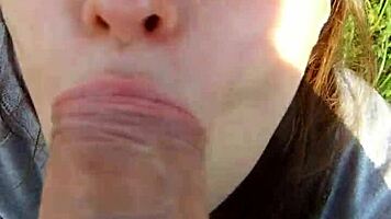 passionate brunette babe delivers outdoor blowjob creampie in vertical pov doggystyle bliss