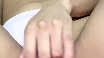 Petite Horny Girl Fingers Tight Pussy in Solo Frenzy