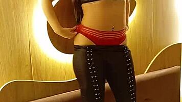 brazilian party cutie dances then reveals her juicy pussy lips up close