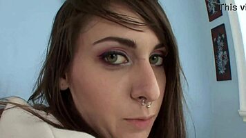 tatted pierced brunette begs for thick cock deep in her ass before creampie drip