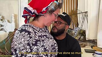 Tight granny asshole massively stretched by big black cock