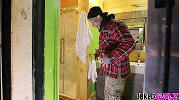 inked petite tattooed babe gets pounded hard by inked stud 💦🔥