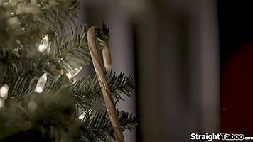 Naughty teen licks shaved pussy dreaming of santa's list