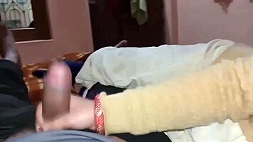 Skinny indian couple hot passionate sex closeup orgasm