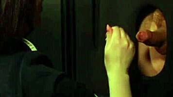 nurse sneaks to gloryhole craving cum after long shift