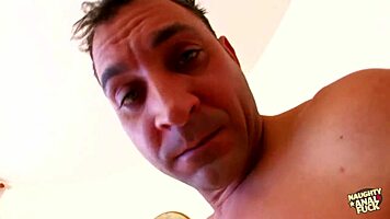 A chubby beauty with massive tits rides experienced stud's cock wildly