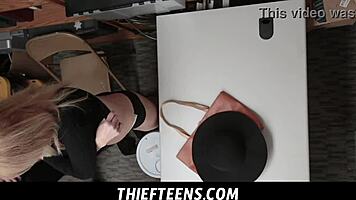 blonde granny and cute teen babe caught stealing get fucked hard by officer