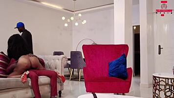 Ex girlfriend big ass convinced for ebony threesome creampie fun