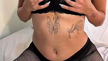 Alt college girl flaunts huge natural tits wildly