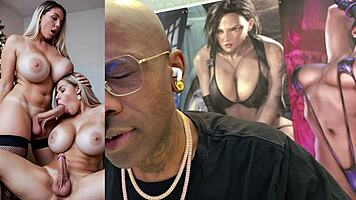 trans teen beauty with hard cock sucks and cums covering herself in white load ai generated