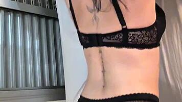 Alt college girl flaunts huge natural tits wildly