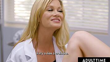 Does Kenzie Reeves Super Soak Her Milf Doctor with Pussy Squirting? French Subtitles!