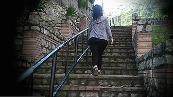 hot brunette big ass pounded hard in mountain outdoor doggystyle fucking