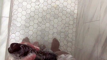 shower spy caught leads to fat ass wet pussy quickie